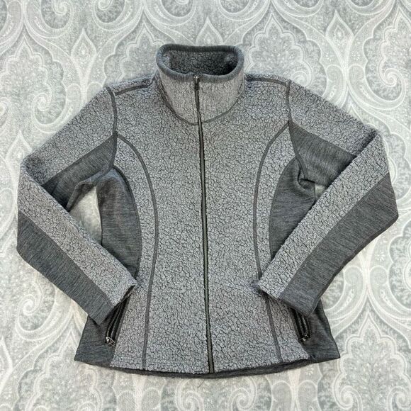 Womens Kuhl Kozet Gray Wool Blend Sherpa Long Sleeve Jacket - Picture 1 of 3